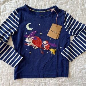 BNWT Mini Boden Halloween shirt, Size 3-4